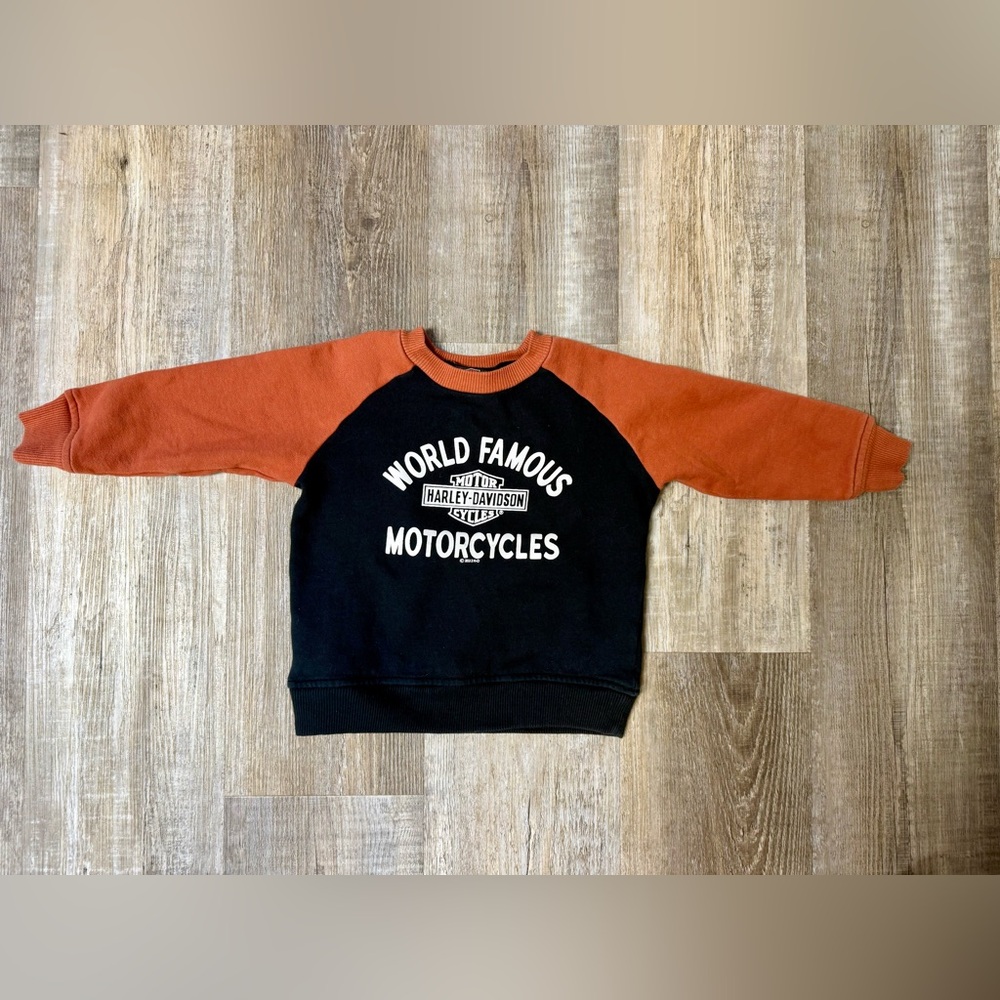 Harley-Davidson Black and Orange Sweatshirt (EUC)